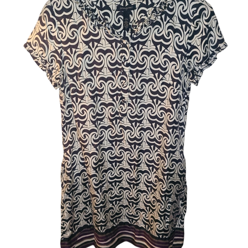 Banana republic sz. Medium silk black/white/purple dress